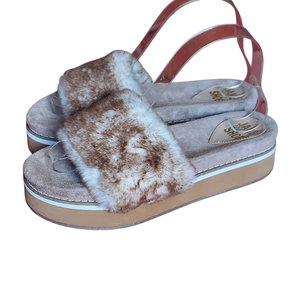 Jane And The Shoe Astro Furry Slide  Platform Slippers Women's We - Picture 2 of 16